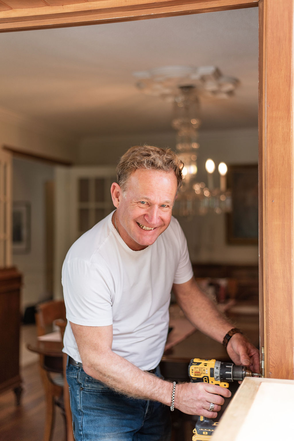 Mike Maurice doing a home repair for a client